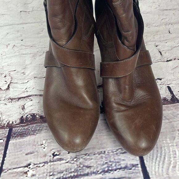 Cole Haan x Nike Air Boots Leather Heeled Knee High Womens 8.5B Riding Brown - Picture 11 of 14